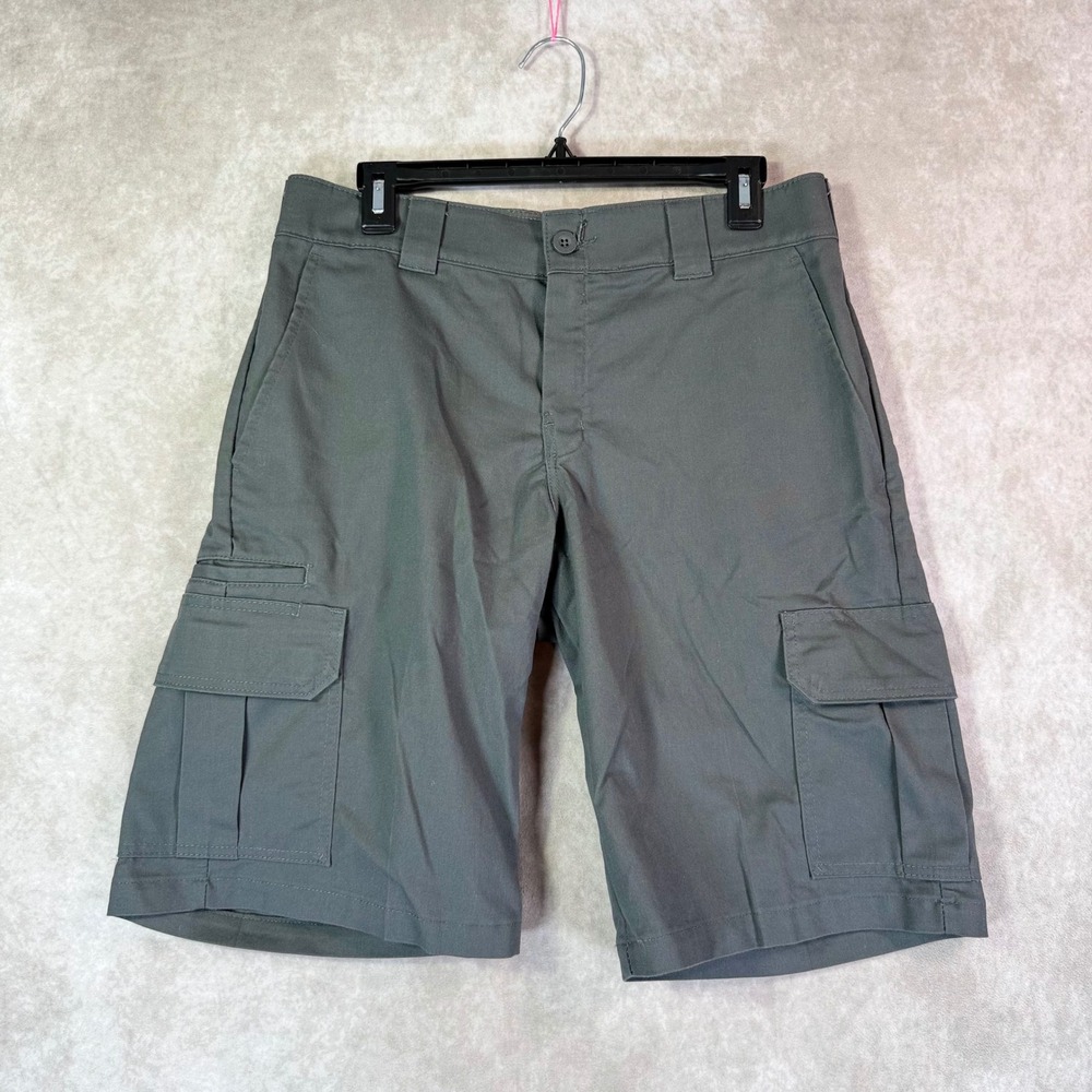 Dickies Cargo Shorts Men 32 Gray Solid Cooling Temp-iQ Flex Workwear Utility